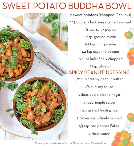 Sweet potato buddha bowl recipe for radiant fall skin - The Wellnest by HUM Nutrition