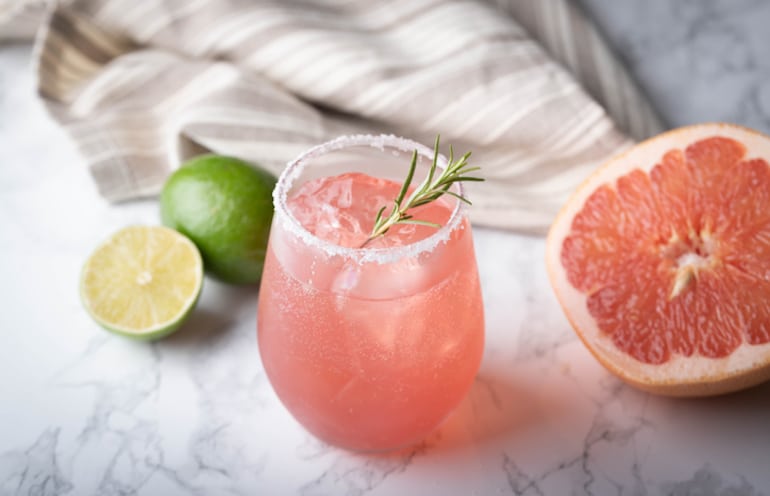 Healthy margarita with grapefruit and lime for Cinco de Mayo