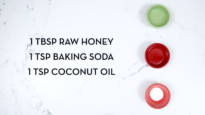 Honey, baking soda and coconut oil face mask ingredients