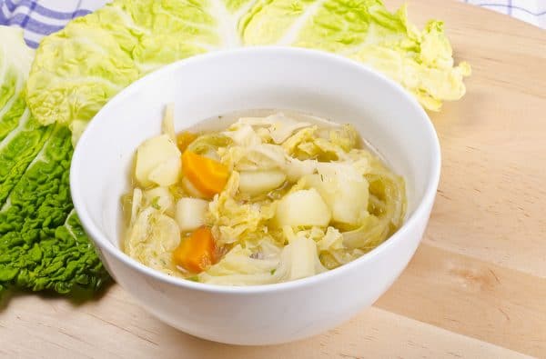 Bowl of cabbage soup for dieting