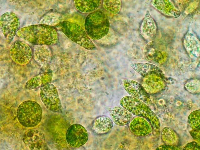 Close-up view of chlorella for a natural detox