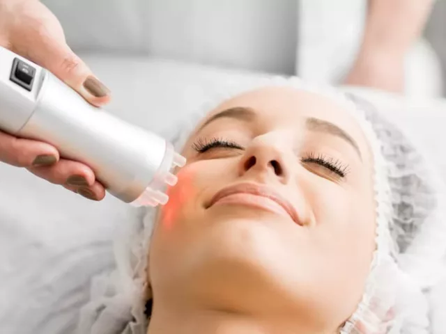 Woman getting Laser and light Therapy Facial at Skin Laundry