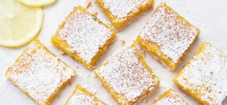 Keto lemon bars with powdered sugar for dessert