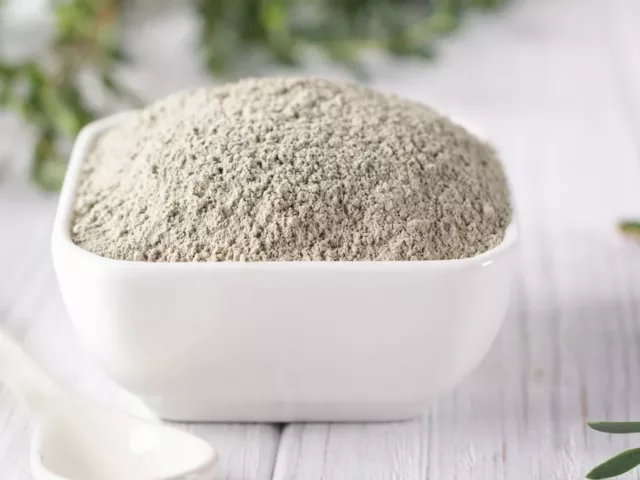 Ground powder in a bowl to make a DIY armpit detox mask