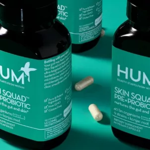 Bottles of HUM Nutrition Skin Squad