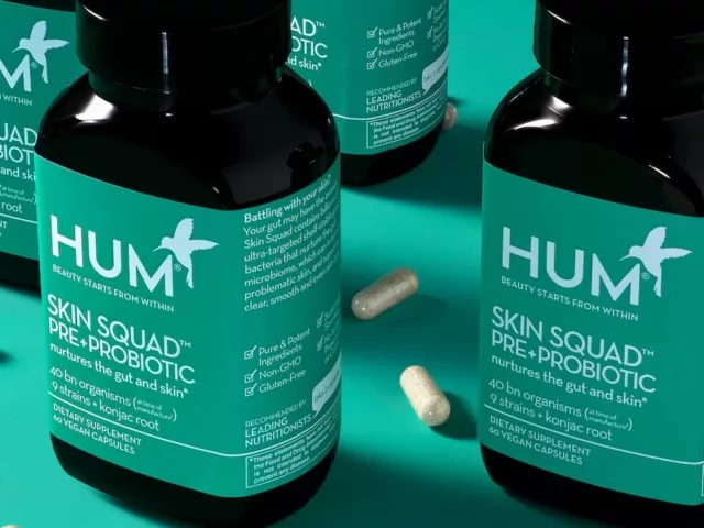 Bottles of HUM Nutrition Skin Squad