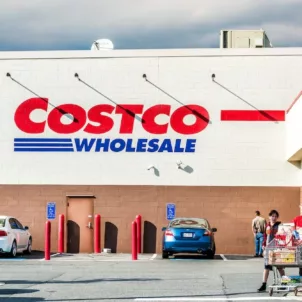 Costco Wholesale storefront and parking lot