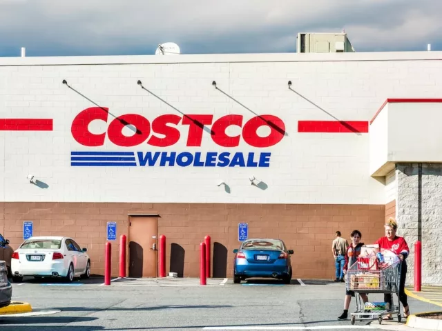 Costco Wholesale storefront and parking lot