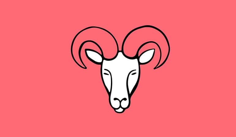 aries ram symbol on red background