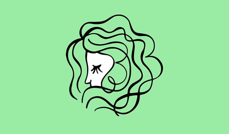 Virgo virgin symbol with green background