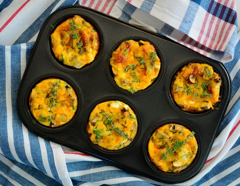 egg muffins in cupcake tray