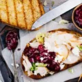 Turkey and cranberry sandwich for a Thanksgiving leftover meal
