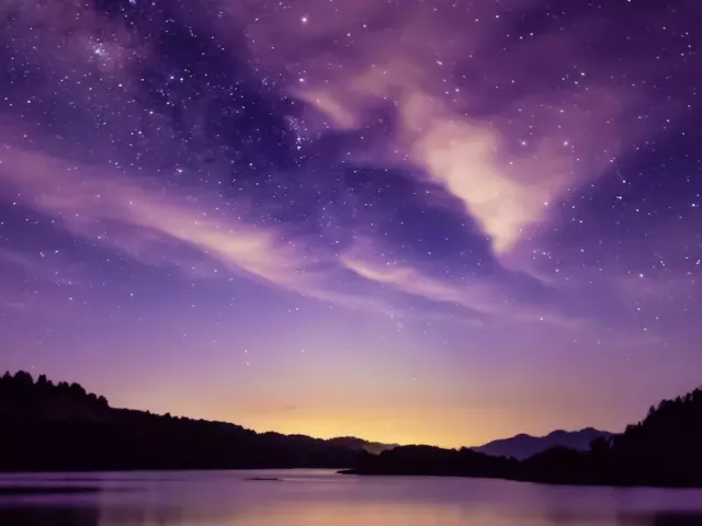 Purple and orange celestial sky