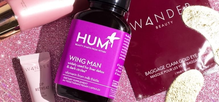 HUM Nutrition Wing Man and Wander Beauty Gold Foil Eye Mask