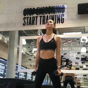Fitness expert Nada Ivanovic with free weights in the gym