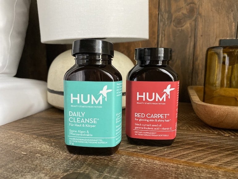 HUM Nutrition supplements, Daily Cleanse and Red Carpet
