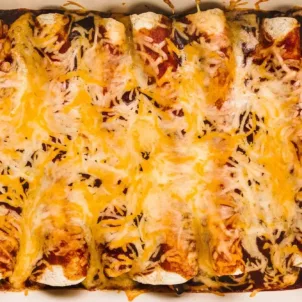 Easy Sweet Potato Black Bean Enchilada Recipe by Jessica Bippen, MS, RD