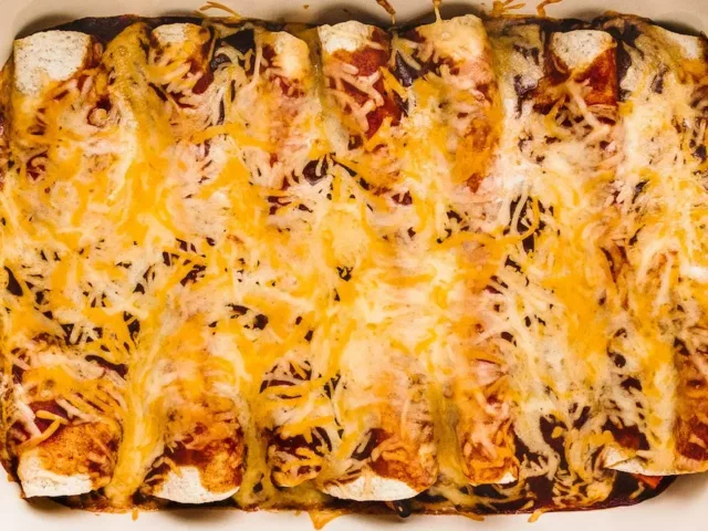 Easy Sweet Potato Black Bean Enchilada Recipe by Jessica Bippen, MS, RD