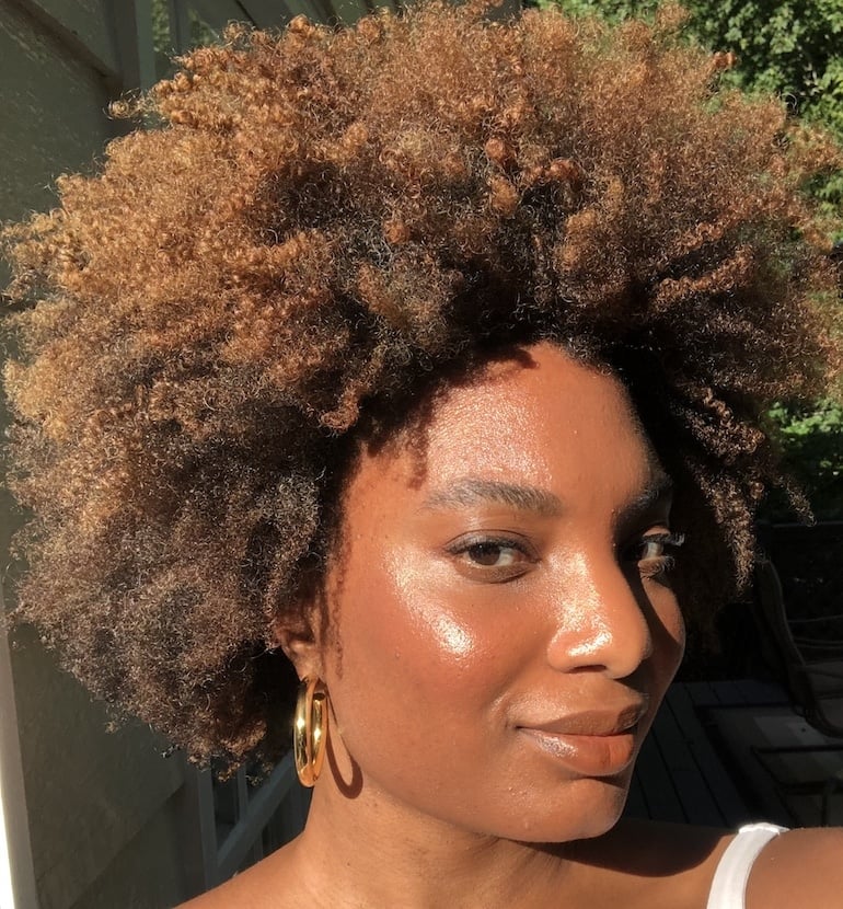 Showing off the results from the best way to dry natural hair for volume