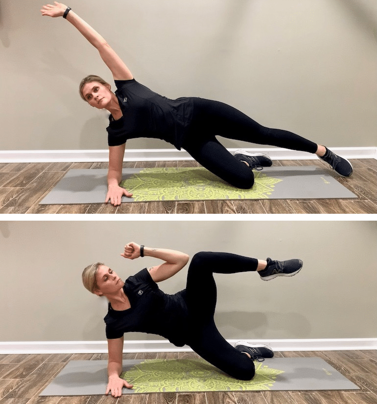 Modified Side Plank Crunch - Exercises for Obliques