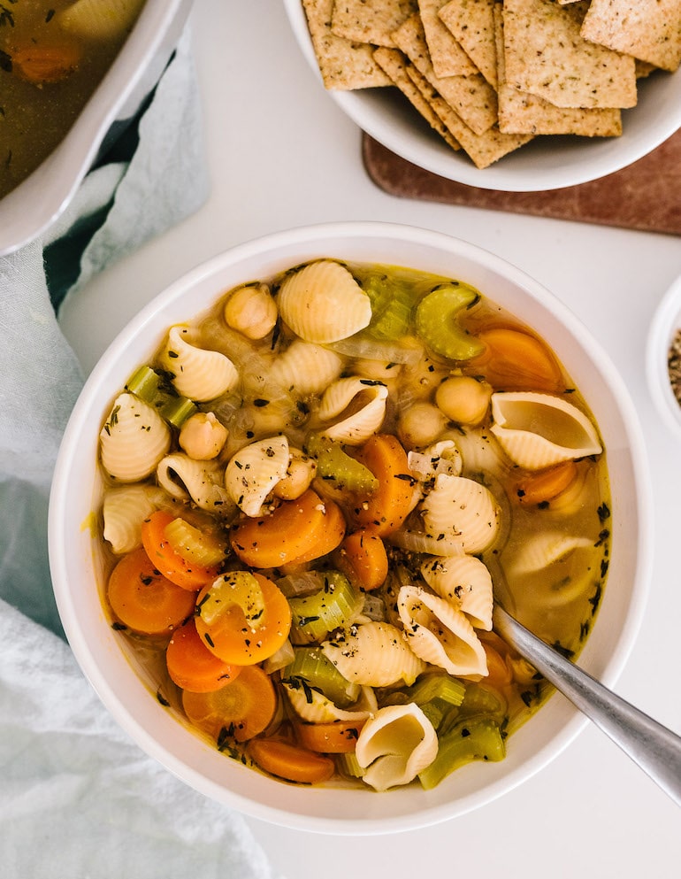 This Chickpea Noodle Soup Recipe Is As Cozy As It Gets HUM Nutrition Blog chickpea-noodle-soup-recipe-vegan-cookie-and-kate-recipe