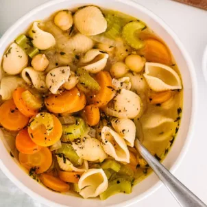 Vegan Chickpea Noodle Soup for comfort food and immunity