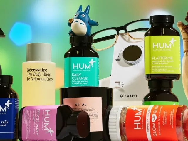 Beauty and wellness gifts recommended by Team HUM for 2020 in front of bright green background