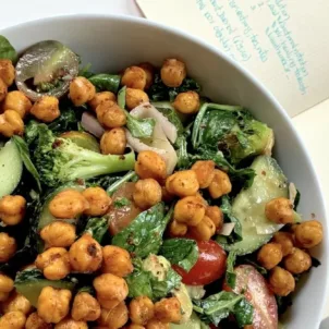 Salad with chickpeas made by nutritional psychologist Uma Naidoo, MD