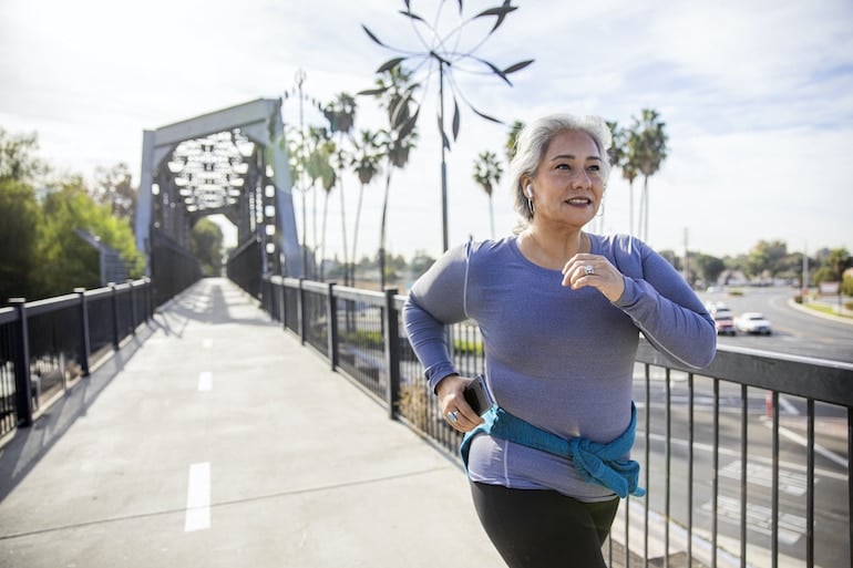 Senior woman exercising for health