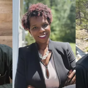 Headshots of the three 2021 HUM x Diversify Dietetics Grant Recipients for BIPOC aspiring dietitians