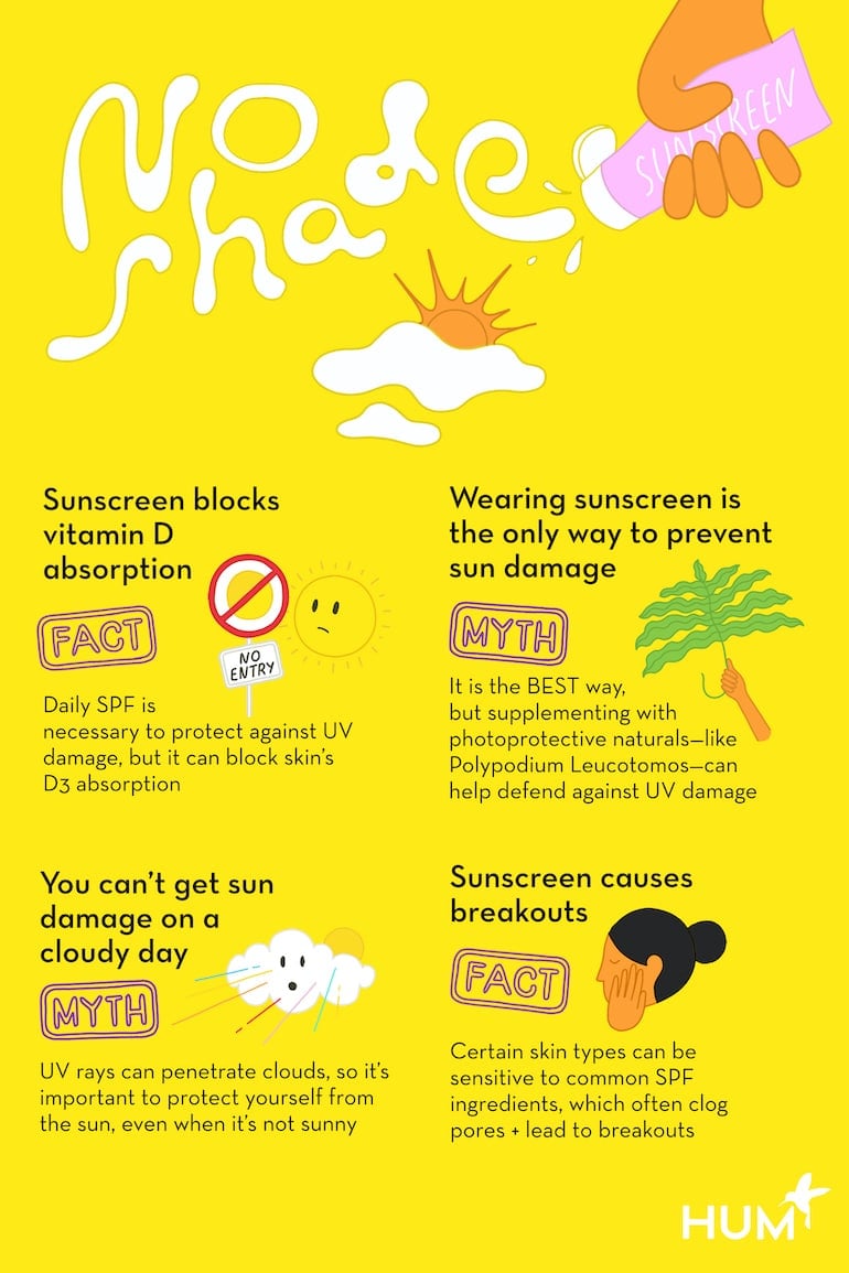 Infographic on sun and skin myths and facts