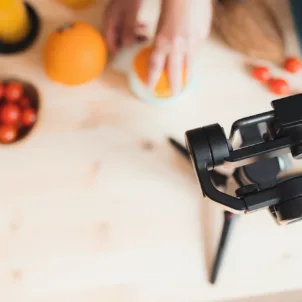 In the kitchen filming TikTok food trends