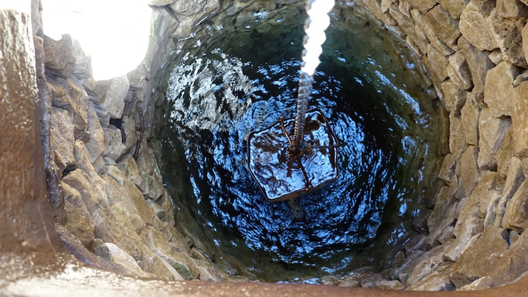 Overhead shot of well water that will end up as tap water in homes