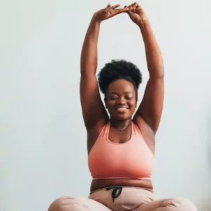 workout recovery woman stretching