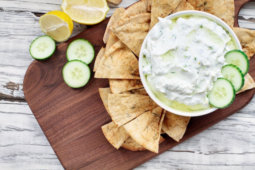 healthy pool snacks greek yogurt ranch dip