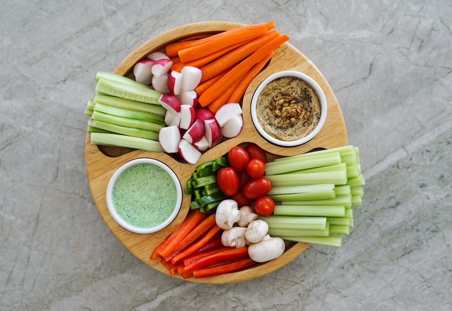 healthy pool snacks hummus