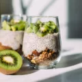 High-fiber chia pudding with kiwi from Trader Joe's