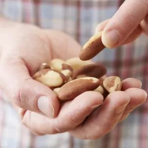 Handful of Brazil nuts, which are the best source of selenium