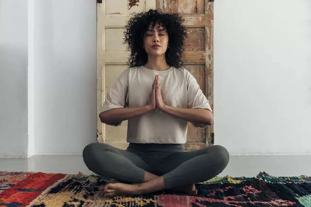 woman meditating 