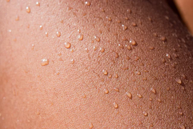 Water drops on woman